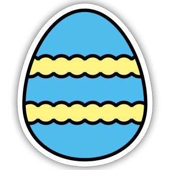 Oeuf de Pâques coloré - Sticker taille S (10 x 10 cm) - blanc mat - Devant