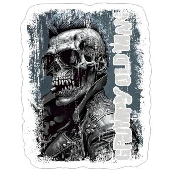 Grumpy old man - Sticker Größe S (10 x 10 cm) - Mattweiß - Vorne