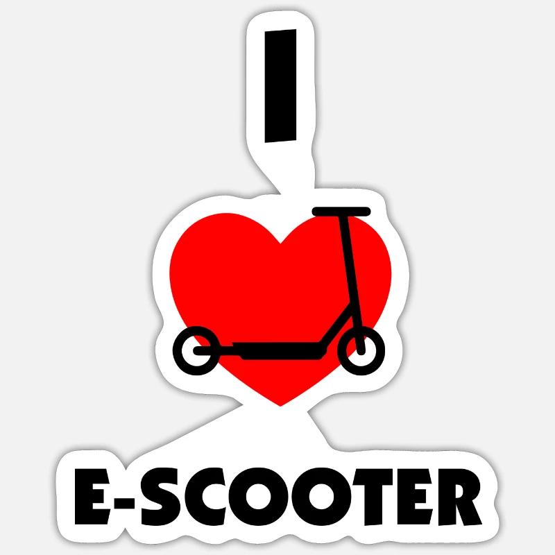 E-Scooter E-Roller Scooter - Sticker Größe S (10 x 10 cm) - Mattweiß