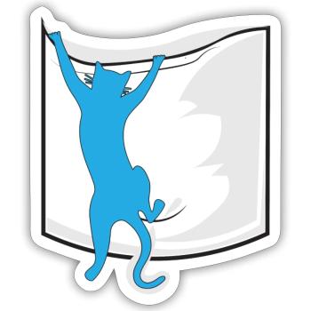 chat dans votre poche - Sticker taille S (10 x 10 cm) - blanc mat - Devant