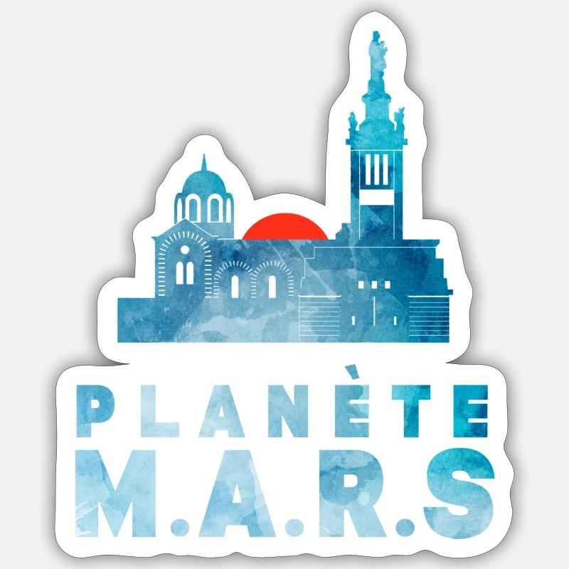 Planète Mars 2 Sticker taille S (10 x 10 cm)