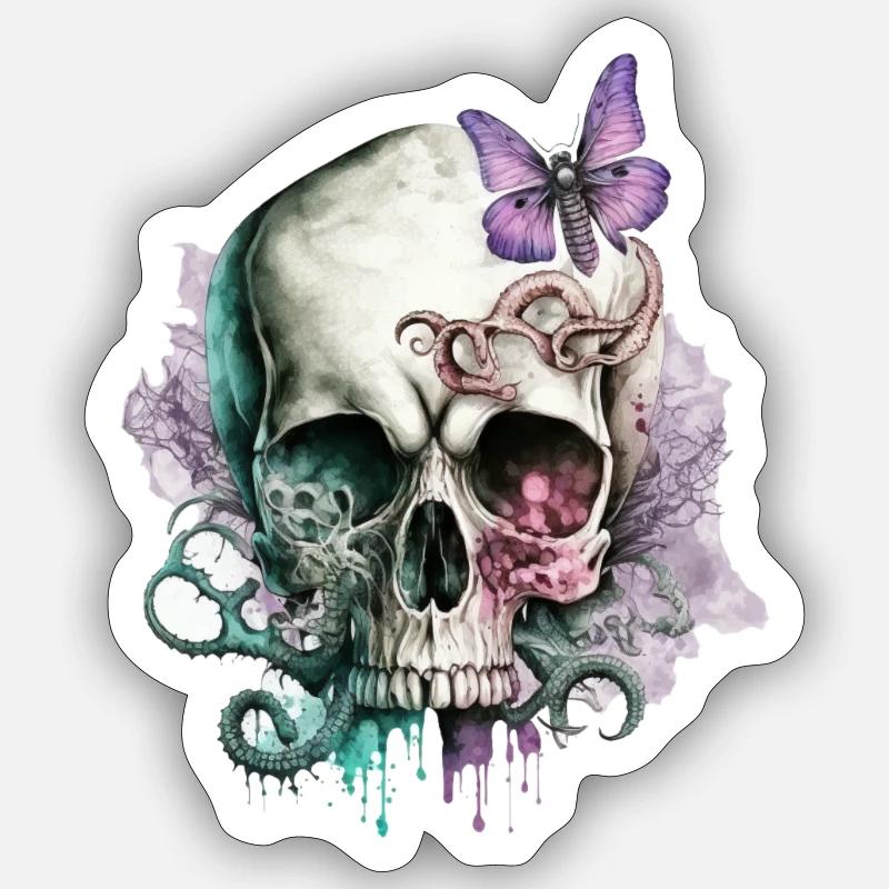 Schädel Sticker Größe S (10 x 10 cm)