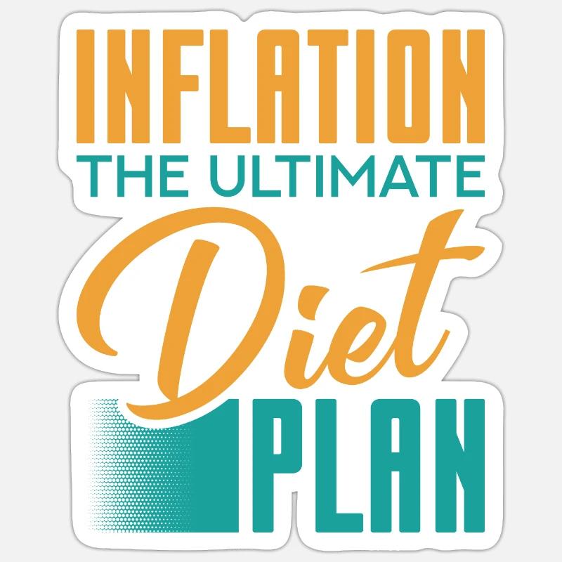 Inflation Der ultimative Diätplan - Sticker Größe S (10 x 10 cm) - Mattweiß