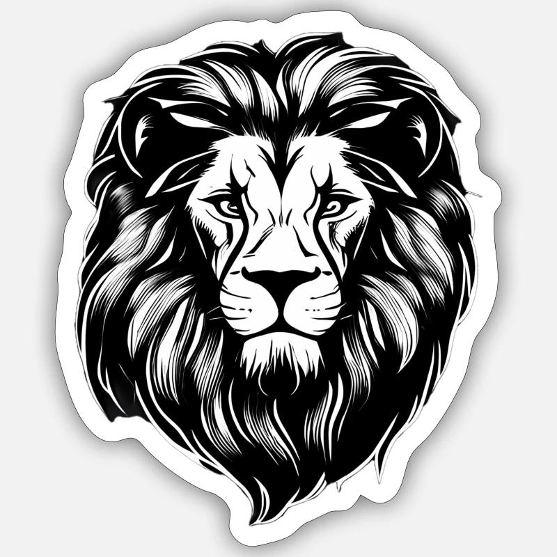 Löwe - Sticker Größe S (10 x 10 cm) - Mattweiß