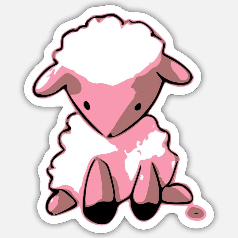 Milo le petit mouton - Sticker taille S (10 x 10 cm) - blanc mat
