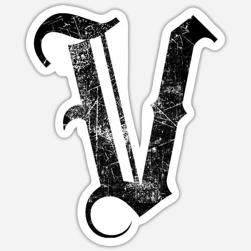 Tshirt alphabet initial V Sticker taille S (10 x 10 cm)