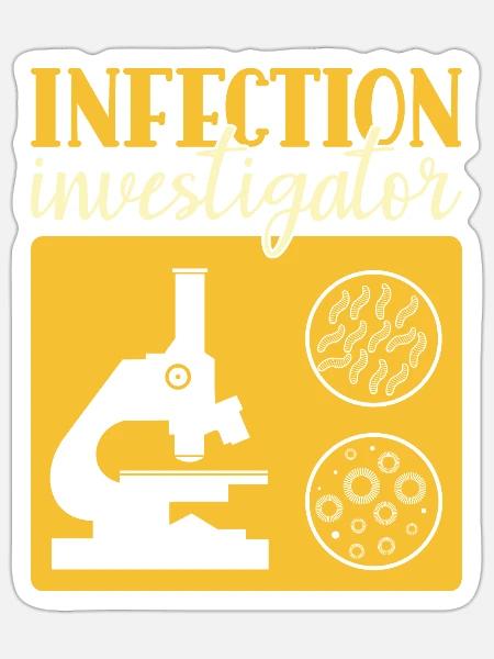 Infektionsforscher - Lustiger Epidemiologe - Sticker Größe S (10 x 10 cm) - Mattweiß