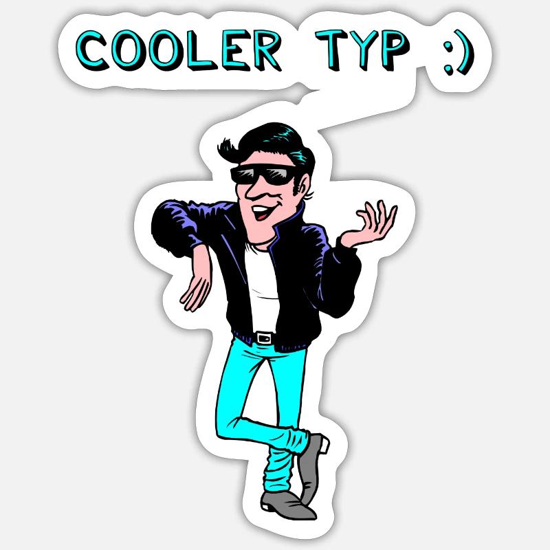 Cooler Typ :) - Sticker Größe S (10 x 10 cm) - Mattweiß