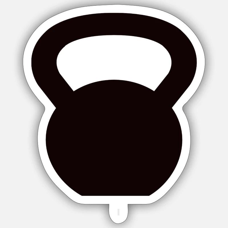 Kettlebell - Sticker size S (10 x 10 cm) - white matte