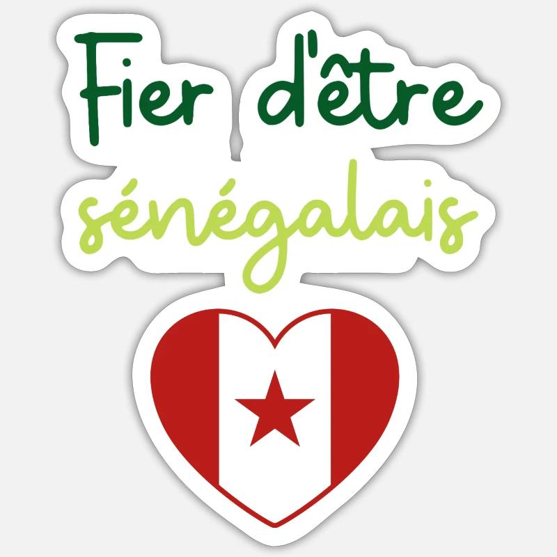 Fier d'être sénégalais - Sticker taille S (10 x 10 cm) - blanc mat
