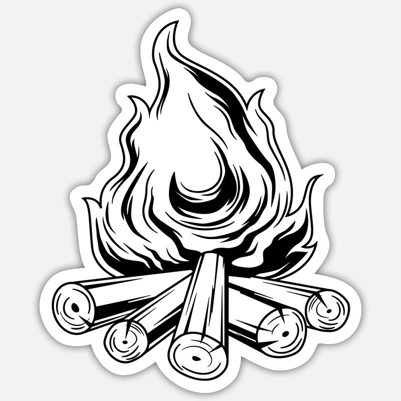 Campfire - Sticker size S (10 x 10 cm) - white matte
