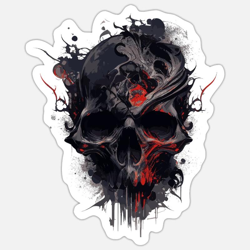 Splash multicolor skull Sticker size S (10 x 10 cm)