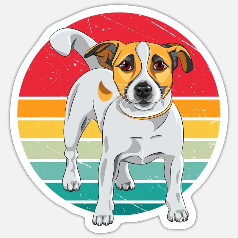 Jack Russel Terrier - Sticker taille S (10 x 10 cm) - blanc mat