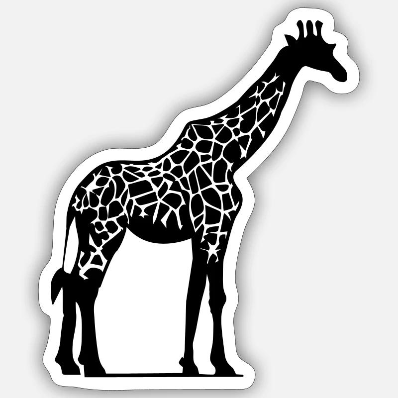 Giraffe - Sticker Größe S (10 x 10 cm) - Mattweiß