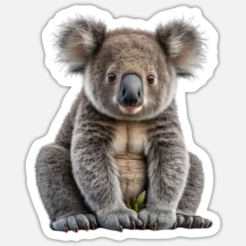 Super mignon Koala Ours - Sticker taille S (10 x 10 cm) - blanc mat