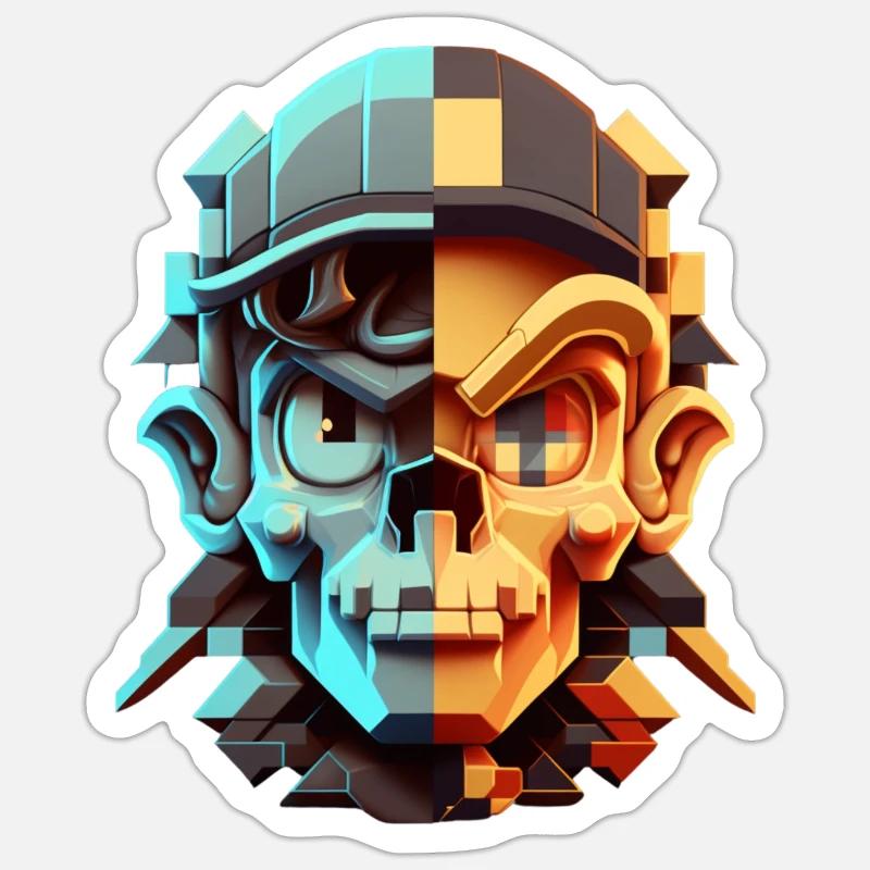 Dude 8bit Pixelart - Sticker size S (10 x 10 cm) - white matte