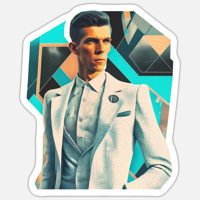 Retro Flash No20 - Sticker Größe S (10 x 10 cm) - Mattweiß