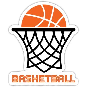 Basketball Basketballer - Sticker Größe S (10 x 10 cm) - Mattweiß - Vorne