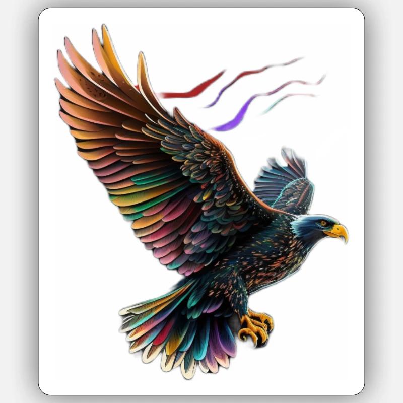 AIGLE EN PLEIN VOL - Sticker taille S (10 x 10 cm) - blanc mat