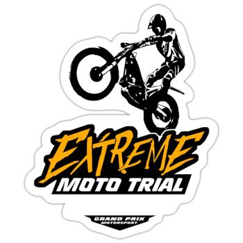 Trial - Trialsport - Moto Trial - Motorcycle Trial - Sticker Größe S (10 x 10 cm) - Mattweiß - Vorne