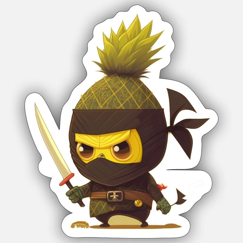 Ninjananas - Sticker taille S (10 x 10 cm) - blanc mat