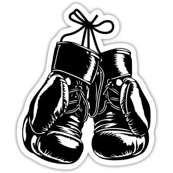 Gants de boxe Symbole Sports de boxe - Sticker taille S (10 x 10 cm) - blanc mat - Devant