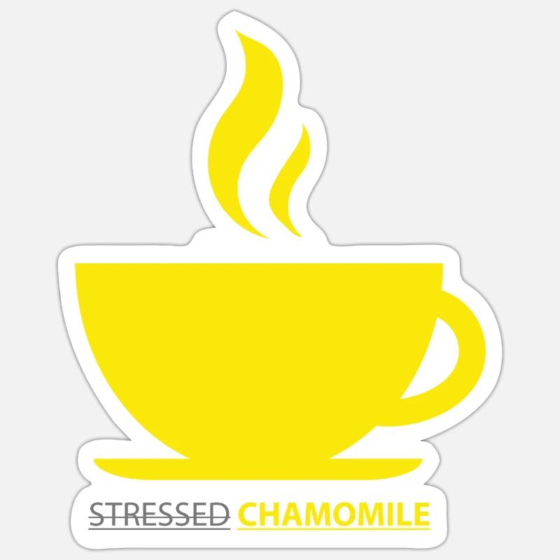 Stressed?Chamomile! - Sticker size S (10 x 10 cm) - white matte