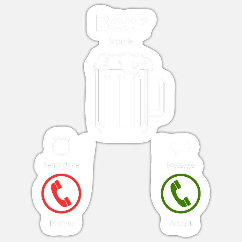 Bier ruft: - Sticker Größe S (10 x 10 cm) - Mattweiß
