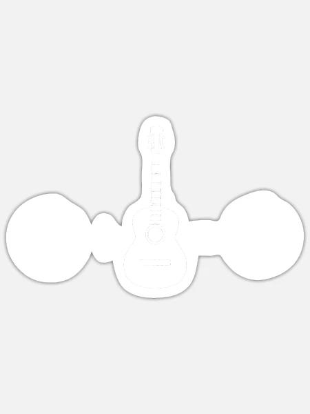 Die Gitarre macht mich glücklich - Sticker Größe S (10 x 10 cm) - Mattweiß