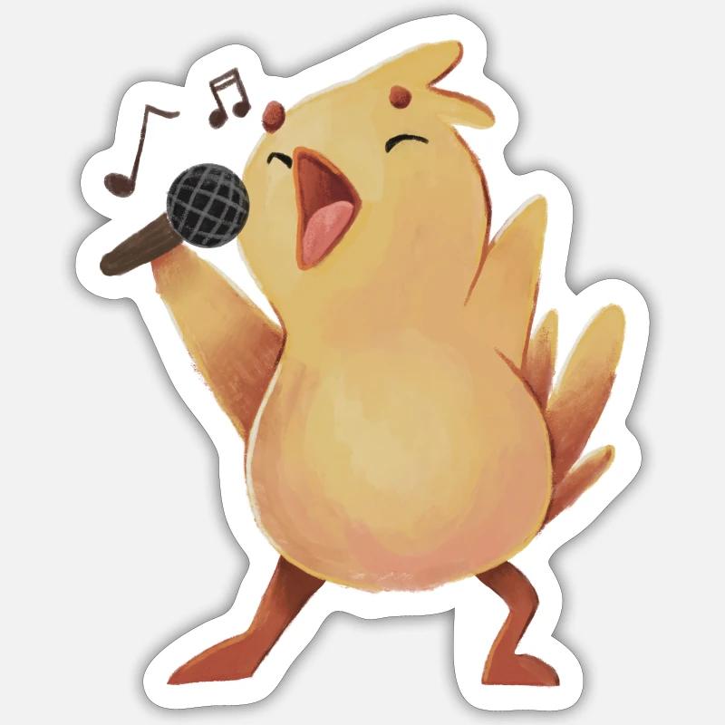 Singing Easter chicks Sticker size S (10 x 10 cm)