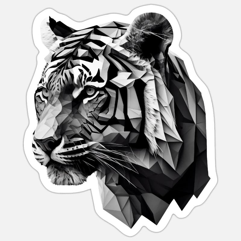 TIGER - Sticker size S (10 x 10 cm) - white matte