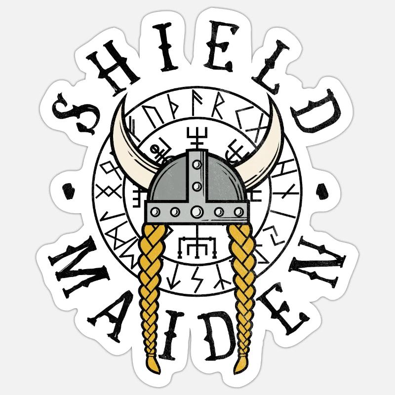 Bouclier Maiden - Sticker taille S (10 x 10 cm) - blanc mat