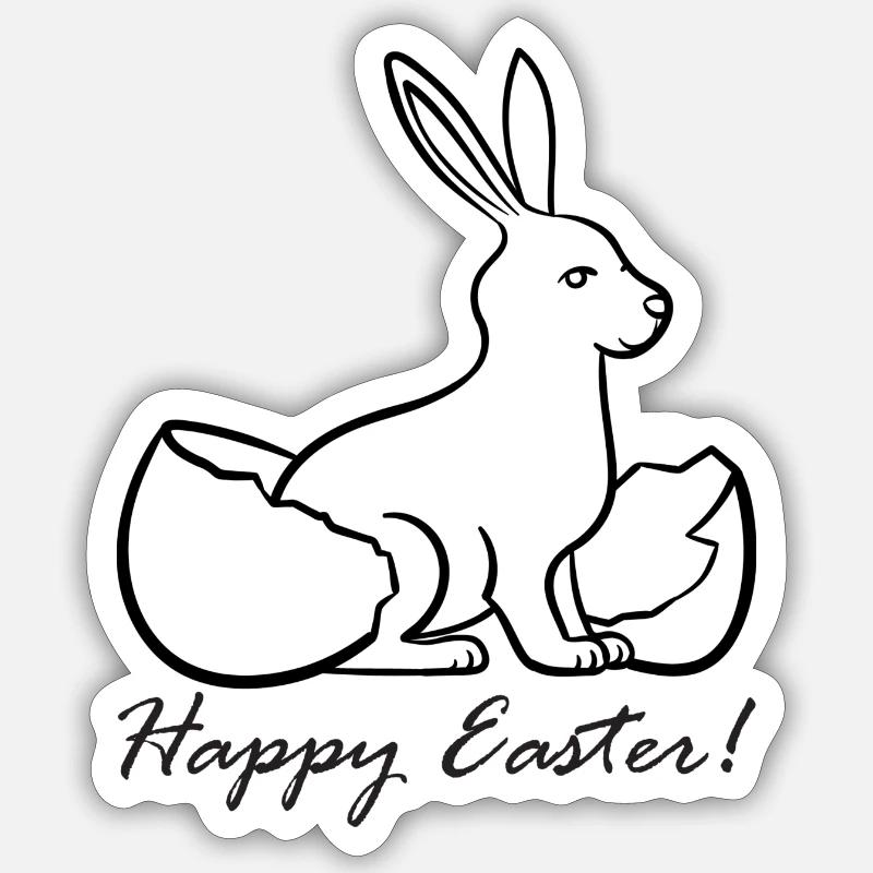 JOYEUSES PÂQUES deux - Sticker taille S (10 x 10 cm) - blanc mat