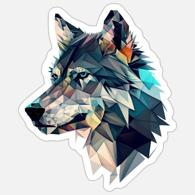 WOLF - Sticker size S (10 x 10 cm) - white matte