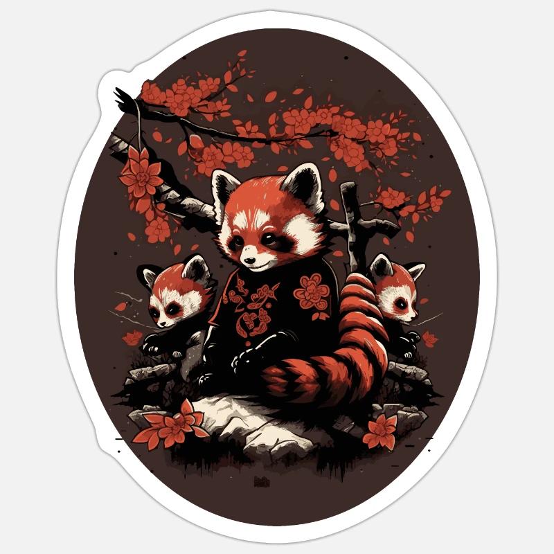 Red Panda 3 - Sticker size S (10 x 10 cm) - white matte