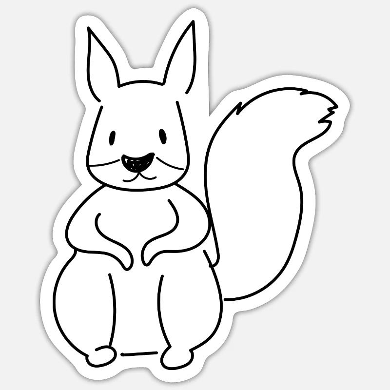 Süße Waldtier-Silhouette eines Eichhörnchens - Sticker Größe S (10 x 10 cm) - Mattweiß