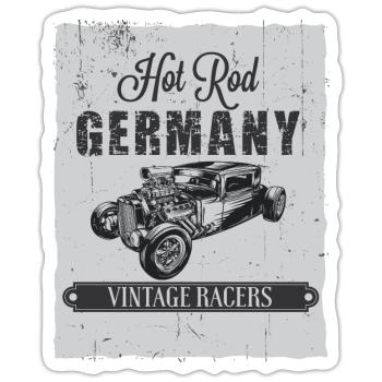 Hotrod Germany - Sticker Größe S (10 x 10 cm) - Mattweiß - Vorne