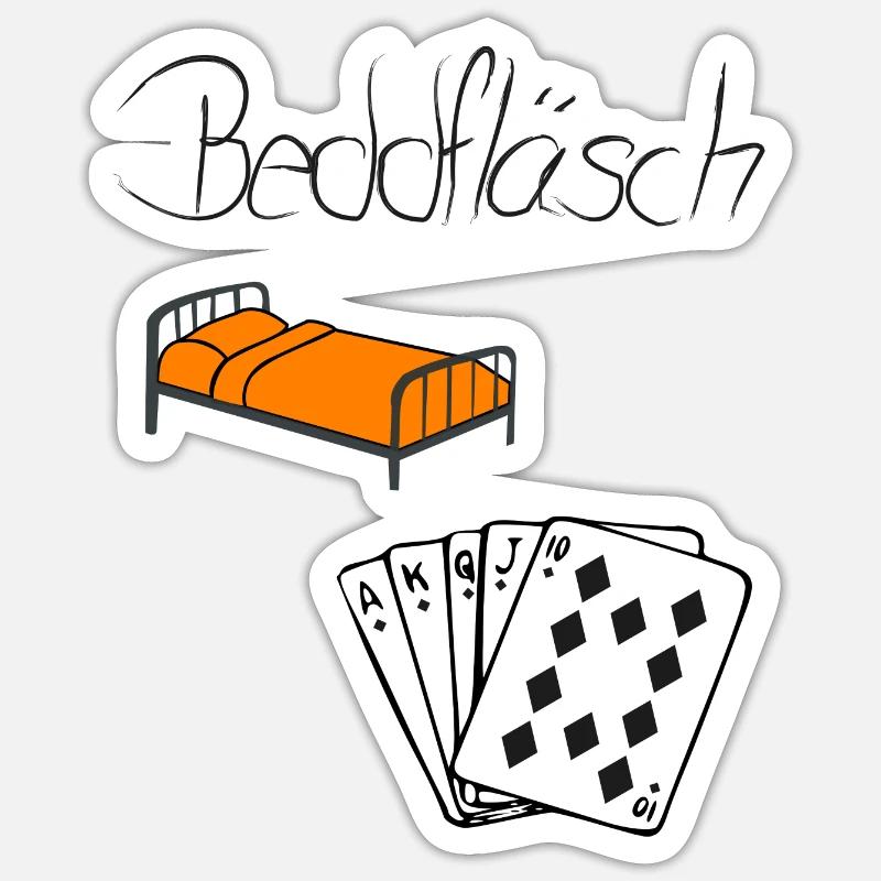Beddfläsch - Sticker Größe S (10 x 10 cm) - Mattweiß