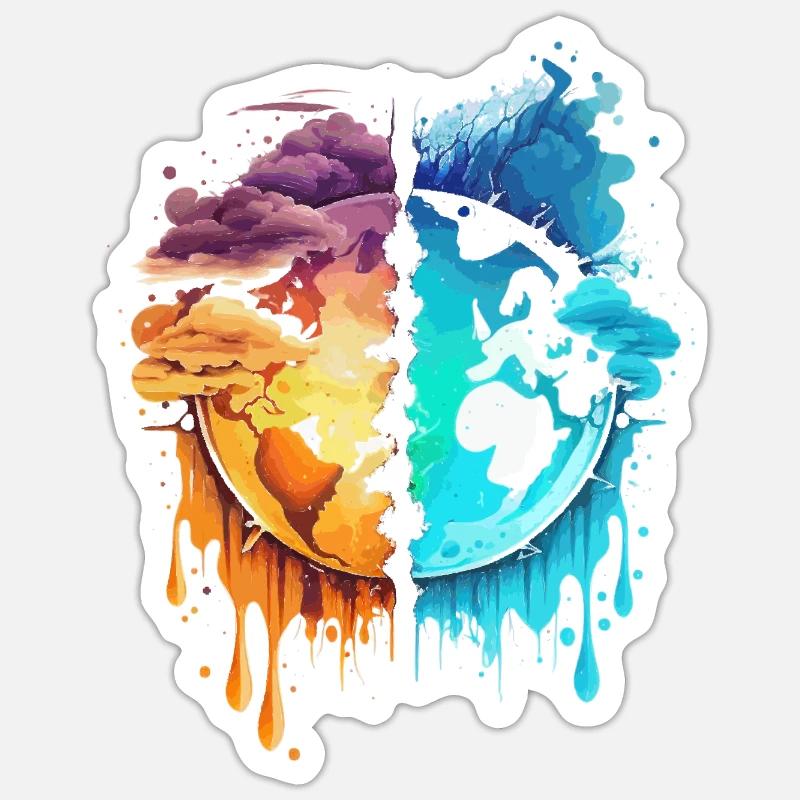 Climate change - Sticker size S (10 x 10 cm) - white matte