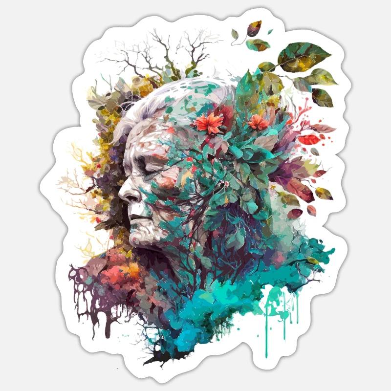 Mère Nature épuisée - Sticker taille S (10 x 10 cm) - blanc mat