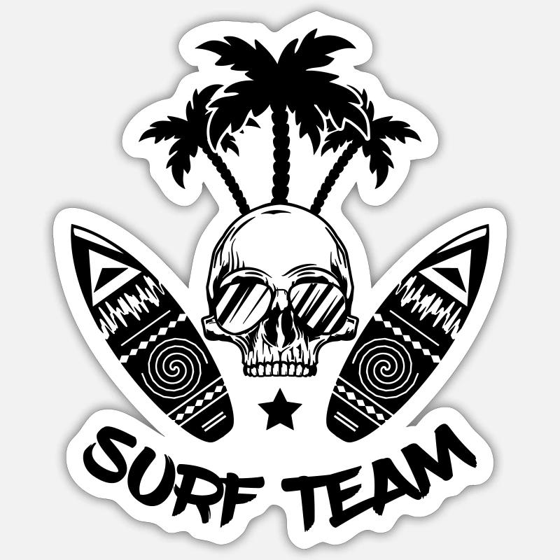 surf team - Sticker Größe S (10 x 10 cm) - Mattweiß