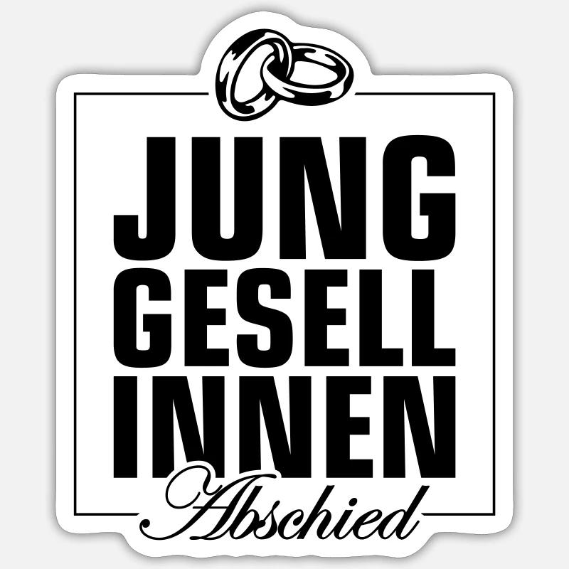 Junggesellinnenabschied Jga Herz - Sticker Größe S (10 x 10 cm) - Mattweiß