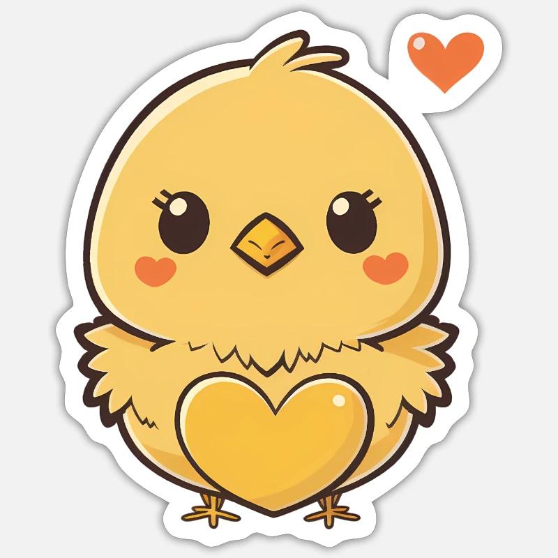 Sweet Easter chicks - Sticker size S (10 x 10 cm) - white matte