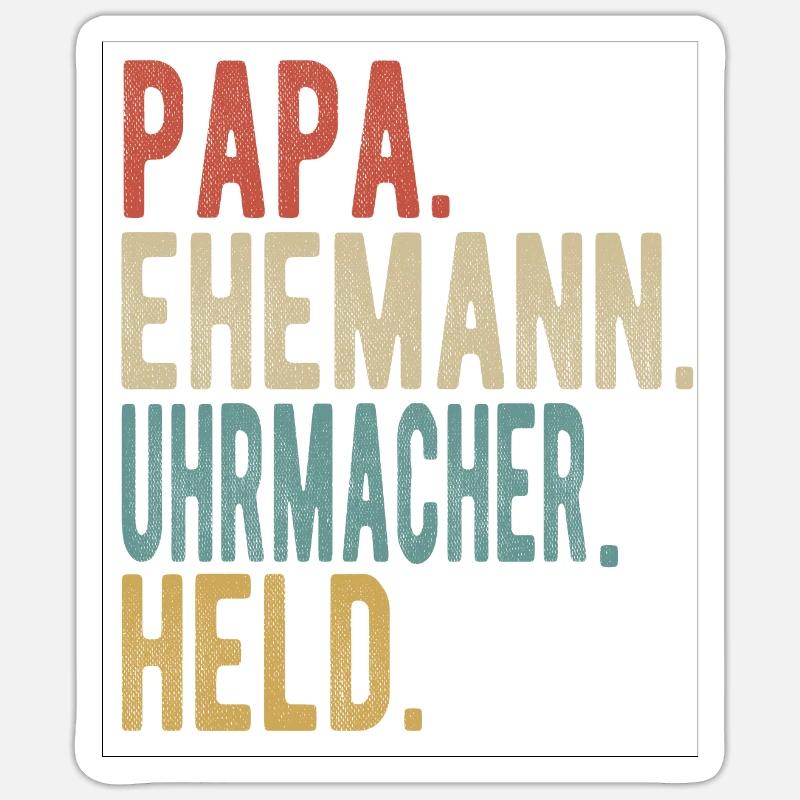 Uhrmacher Papa Ehemann Held Sticker Größe S (10 x 10 cm)