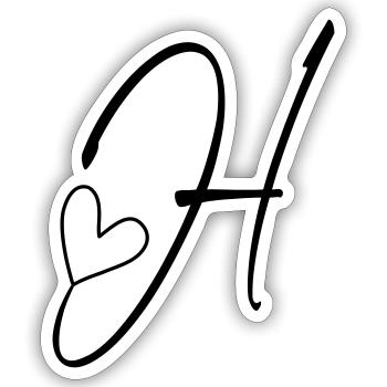 Letter H Letter H Calligraphy - Sticker size S (10 x 10 cm) - white matte - Front