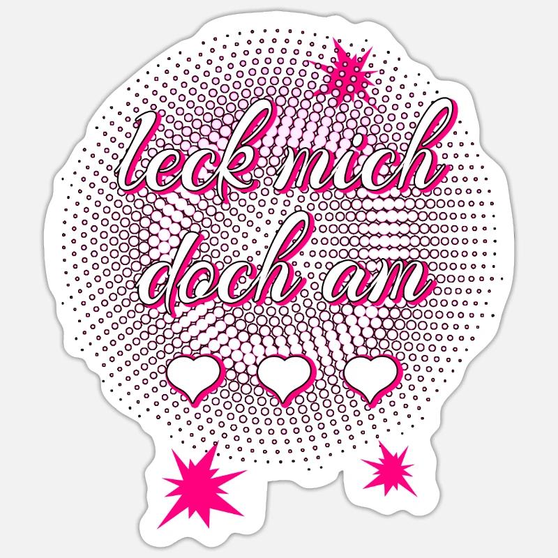 léchez-moi sur... rose - Sticker taille S (10 x 10 cm) - blanc mat