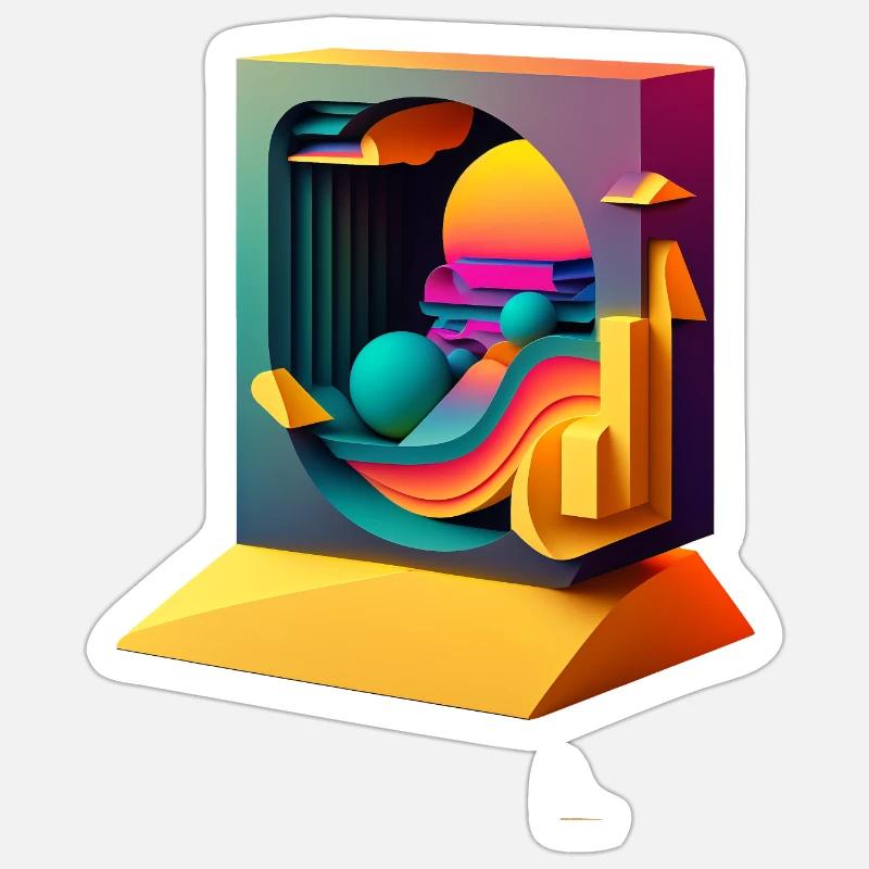 ..3D - Sticker taille S (10 x 10 cm) - blanc mat
