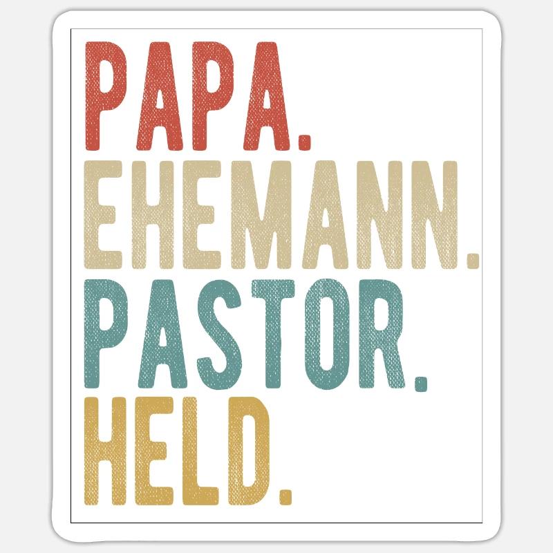 Pastor Papa Ehemann Held Sticker Größe S (10 x 10 cm)