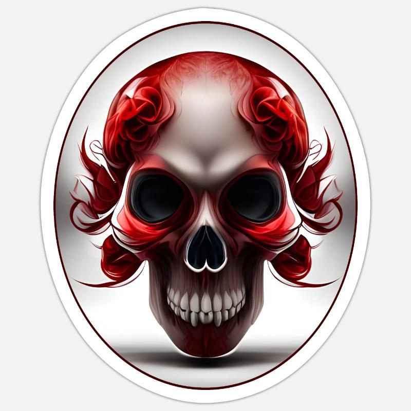 Darkside Design - Schädel Kunst 3 Sticker Größe S (10 x 10 cm)