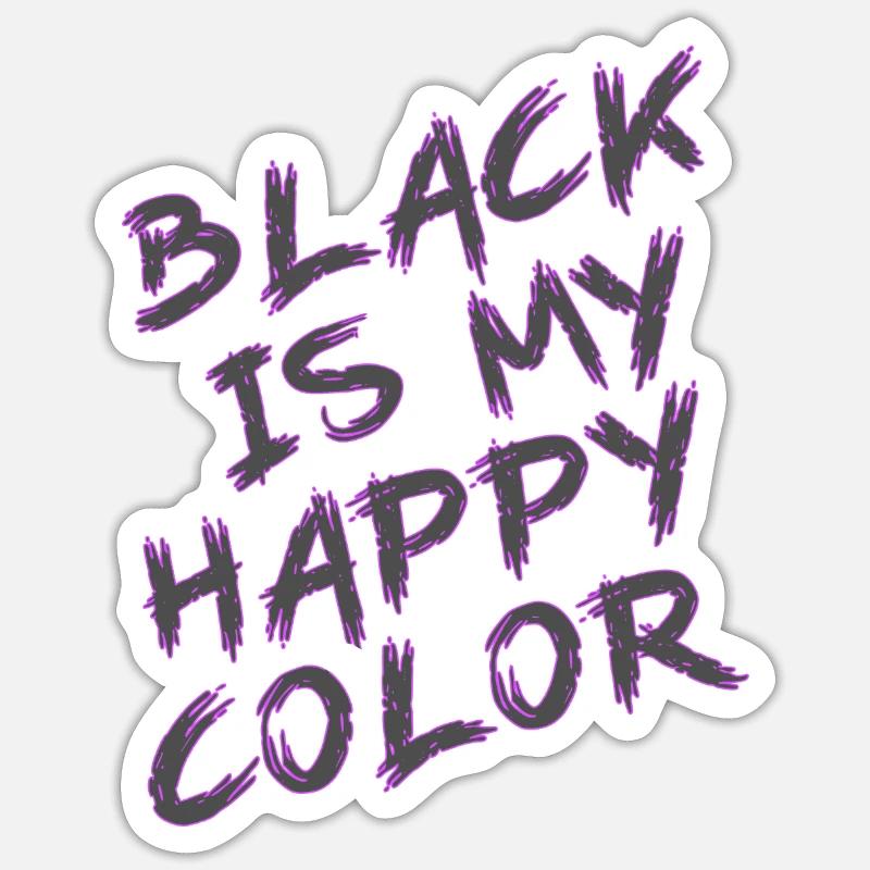 Lieblingsfarbe schwarz gothic - Sticker Größe S (10 x 10 cm) - Mattweiß
